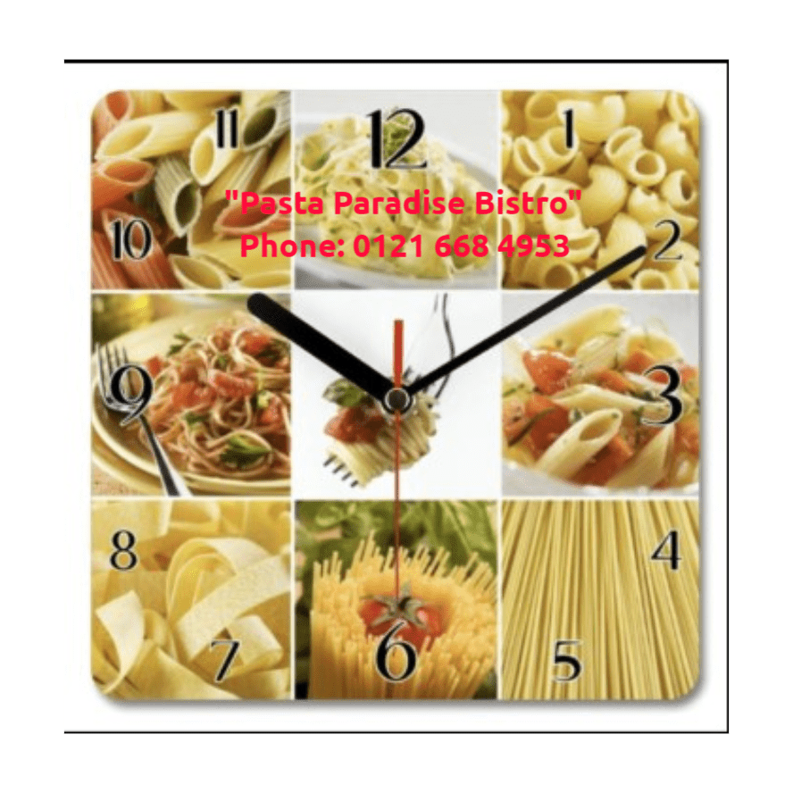 Pasta Bistro Clock - Print Concept