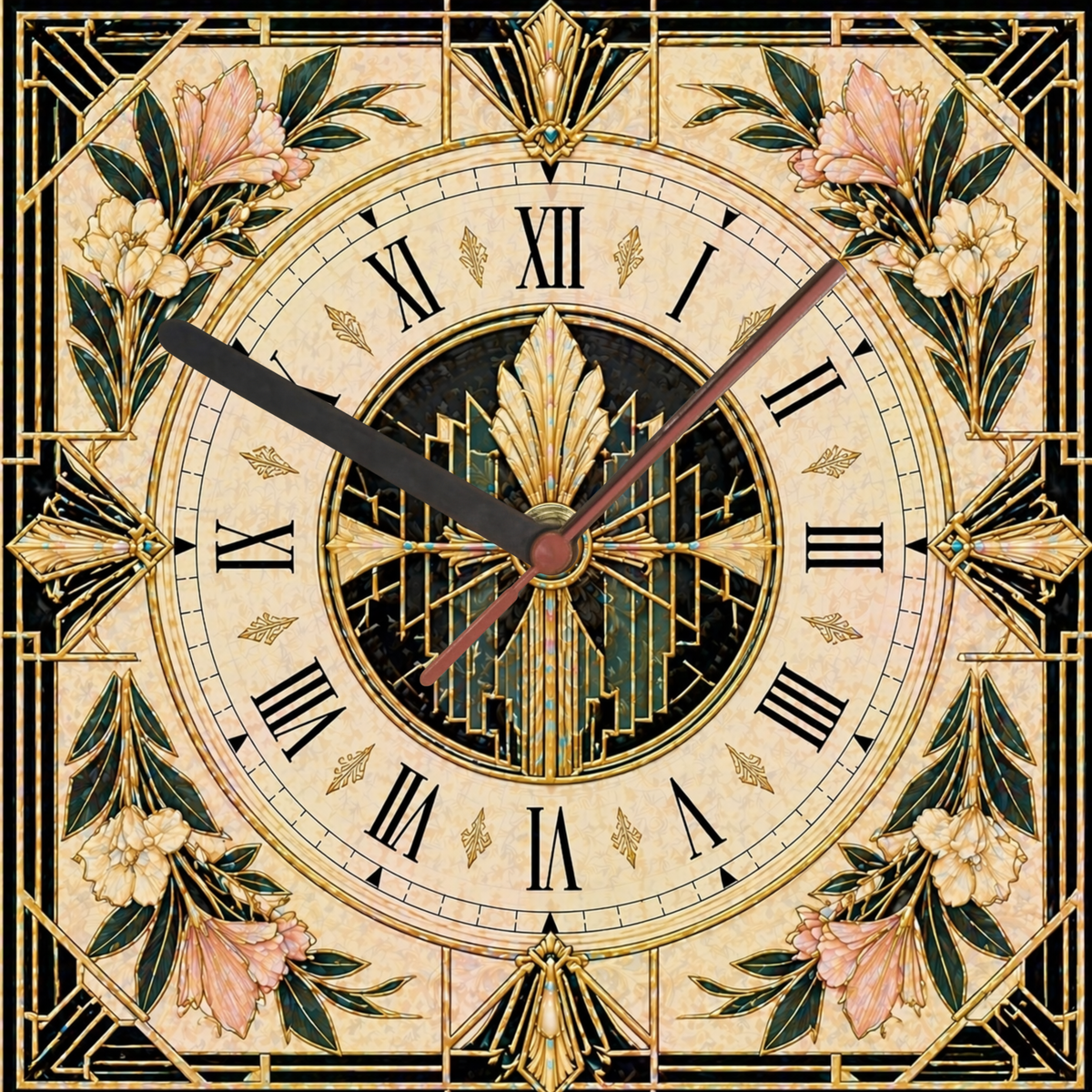 Art Deco Wall Clock – Geometric Luxury Design