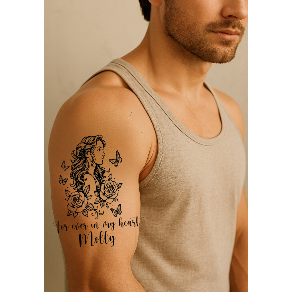 Black Rose Temporary Tattoo