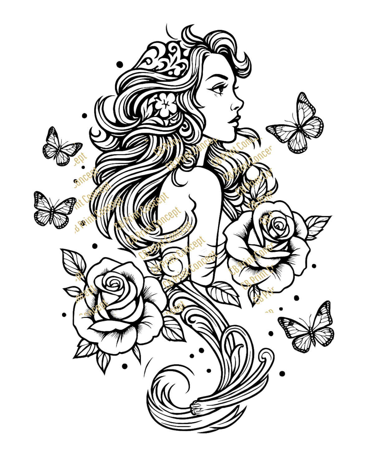 Black Rose Temporary Tattoo