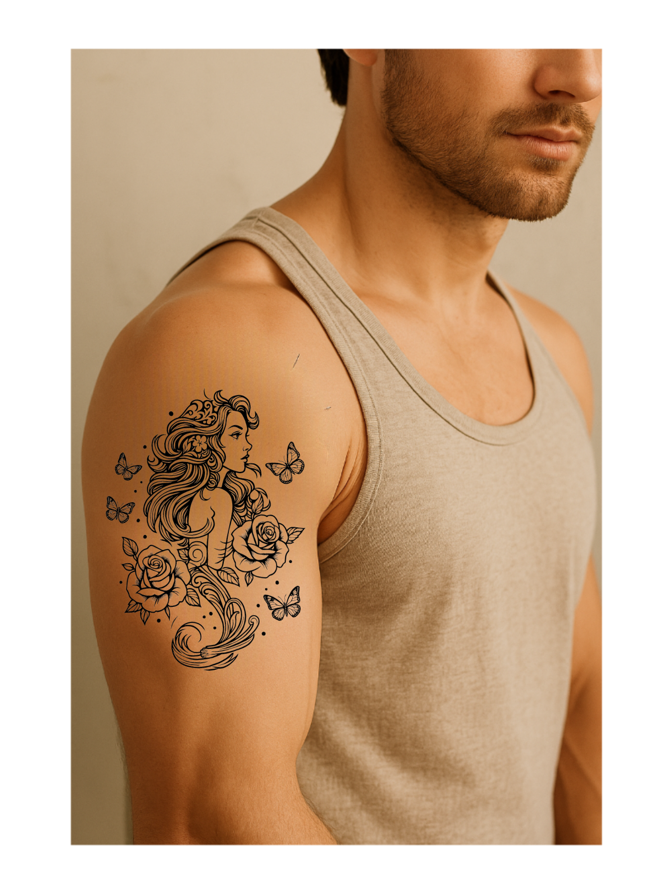 Black Rose Temporary Tattoo