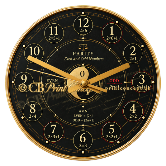 Even & Odd Numbers Wall Clock – Mathematical Parity
