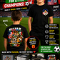 Personalised World Cup 2026 football T-shirt for kids featuring custom name and colourful football-inspired design