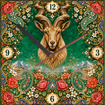 Majestic Pakistani Markhor Wall Clock