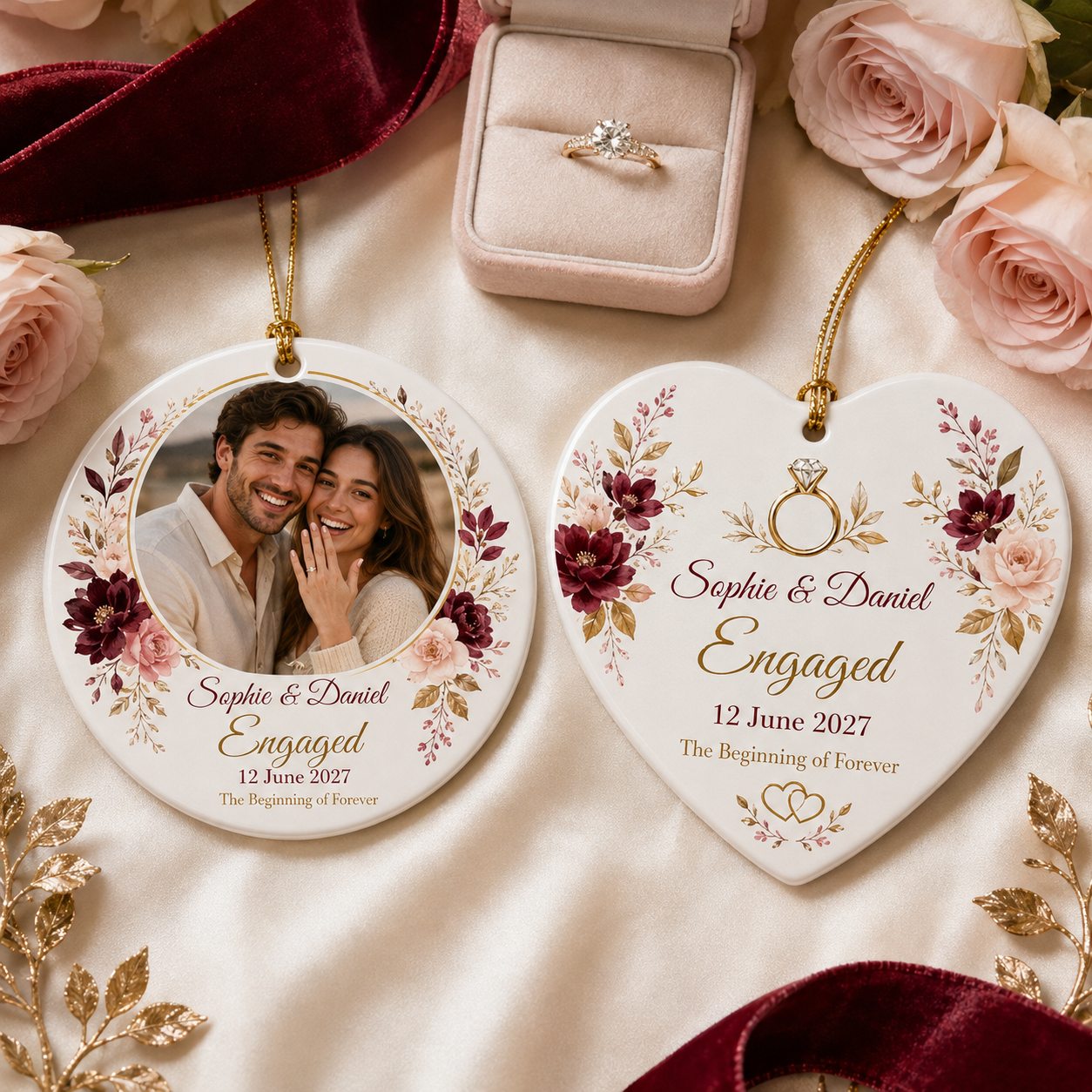 Personalised Engagement Ceramic Ornament