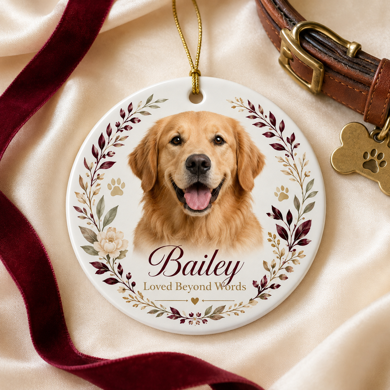 Personalised Pet Photo & Name Ceramic Ornament