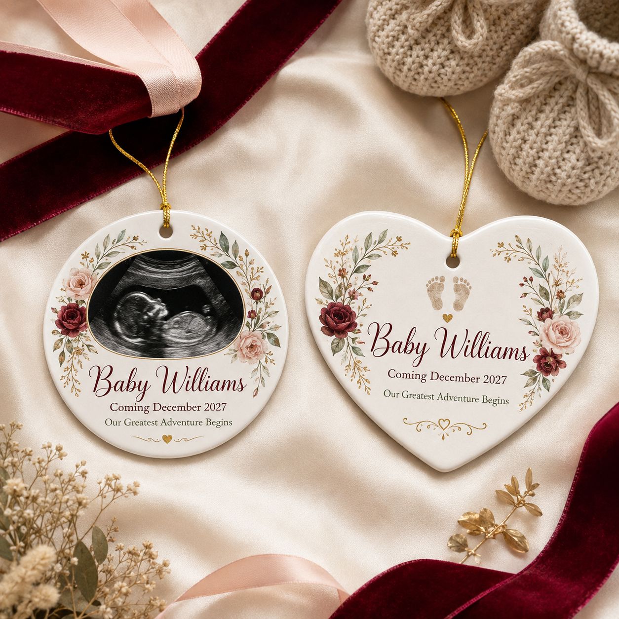 Personalised Pregnancy Announcement Ceramic Ornament
