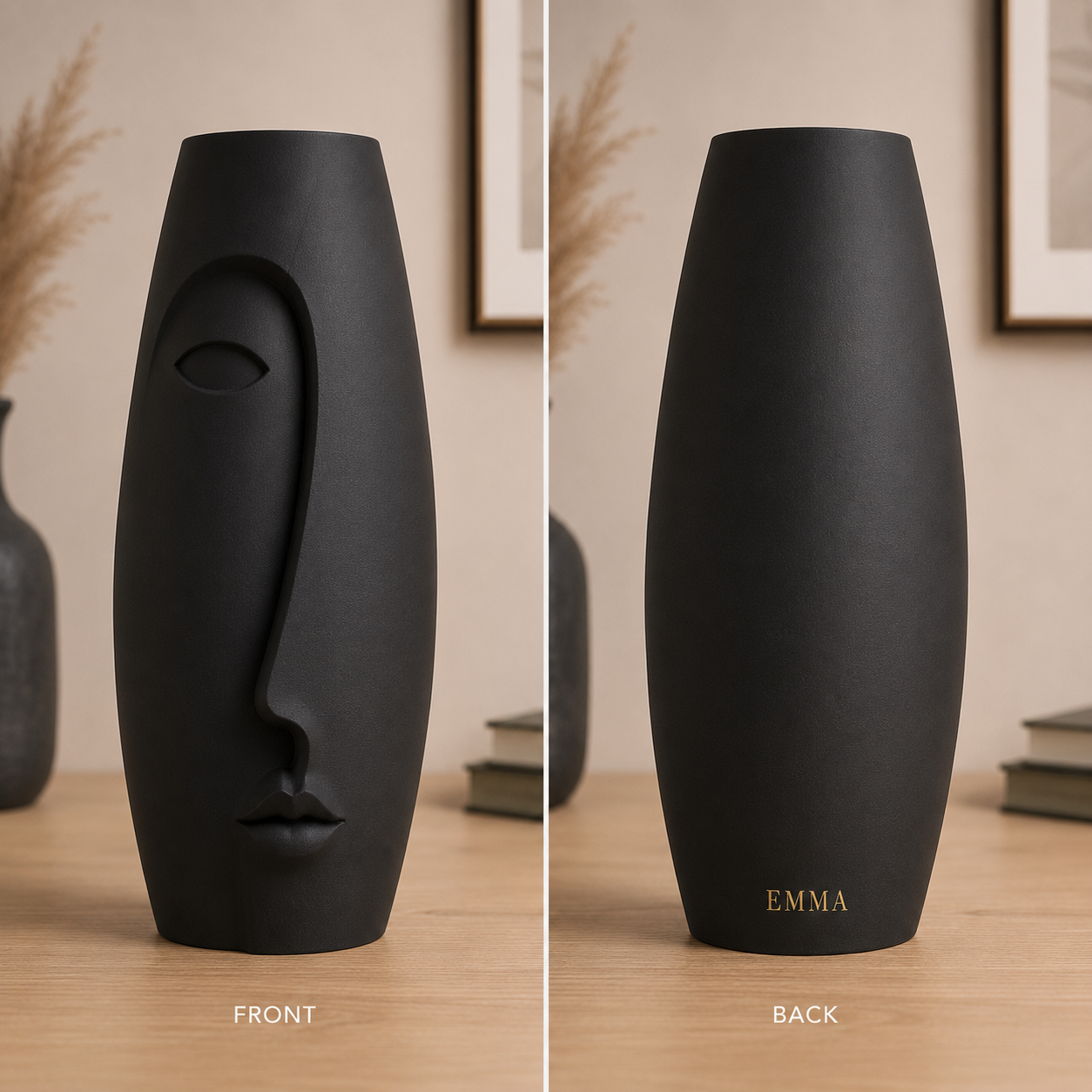 Abstract Face Vase – Modern 3D Printed Decorative Vase