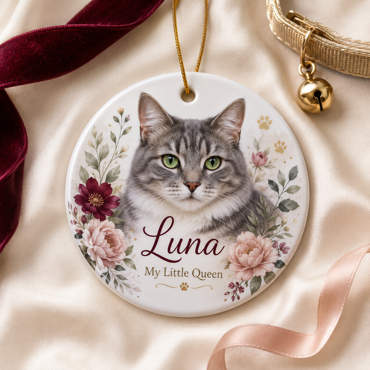 Personalised Pet Photo & Name Ceramic Ornament