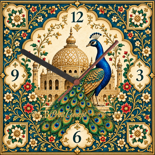 Royal Peacock Palace Wall Clock