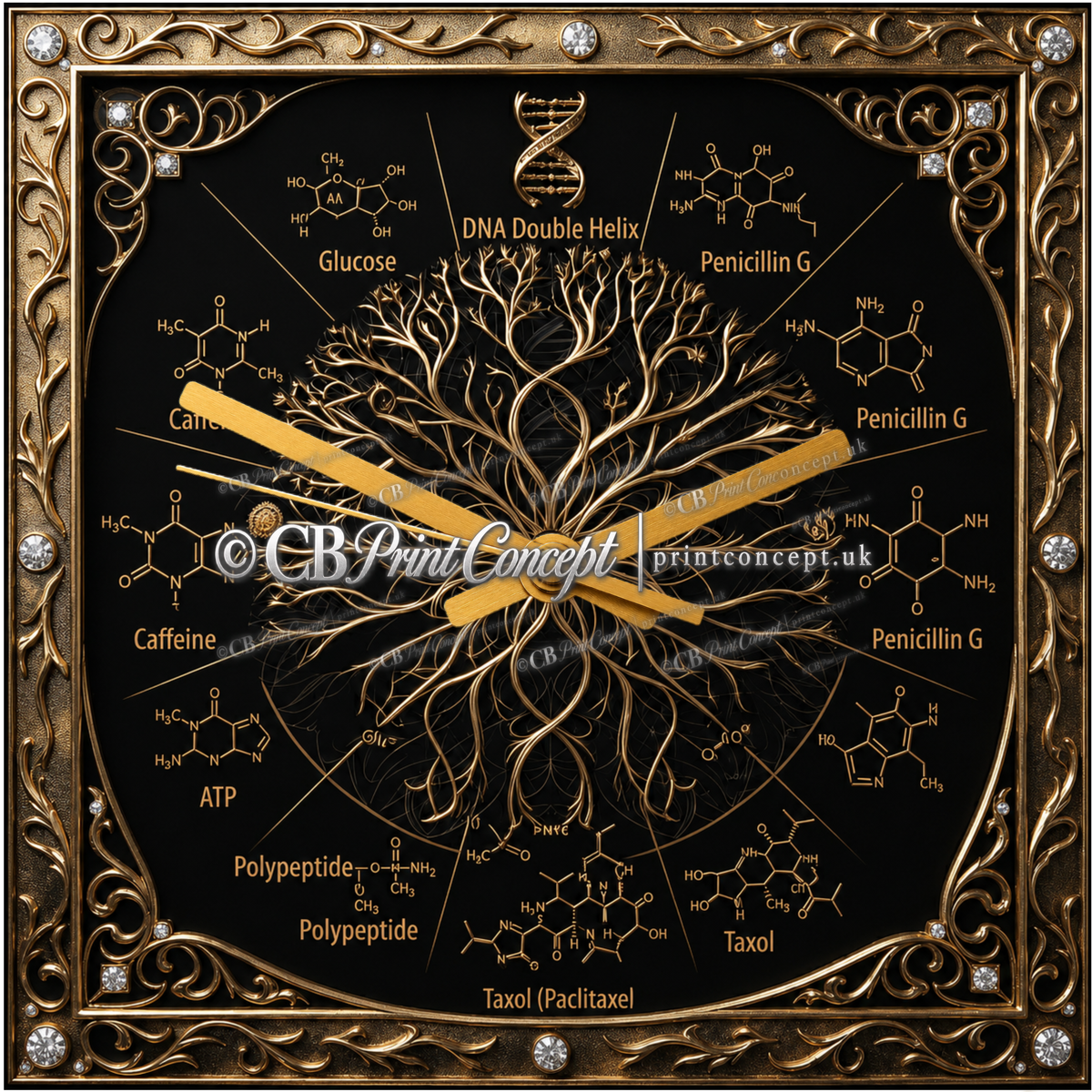 Biochemistry & DNA Tree of Life Wall Clock