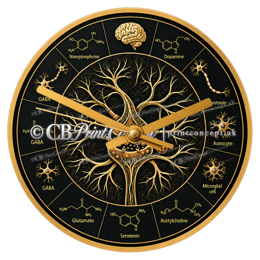 The Neuroscience & Brain Anatomy Art Clock