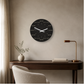 Trigonometry equations wall clock displayed above a desk in an elegant home office