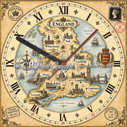 Vintage England Explorer Wall Clock