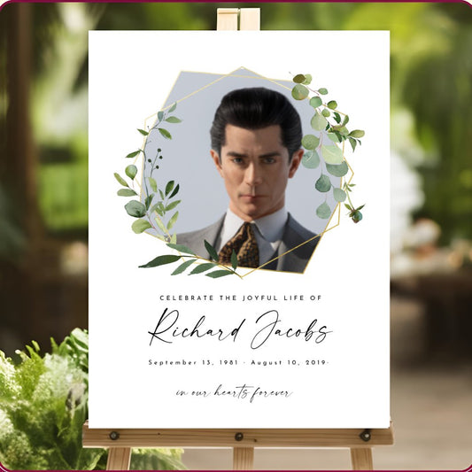 A3 | A4 Personalised Funeral / Memorial Signs – Minimalist Elegant Design – Digital or Printed - Print Concept