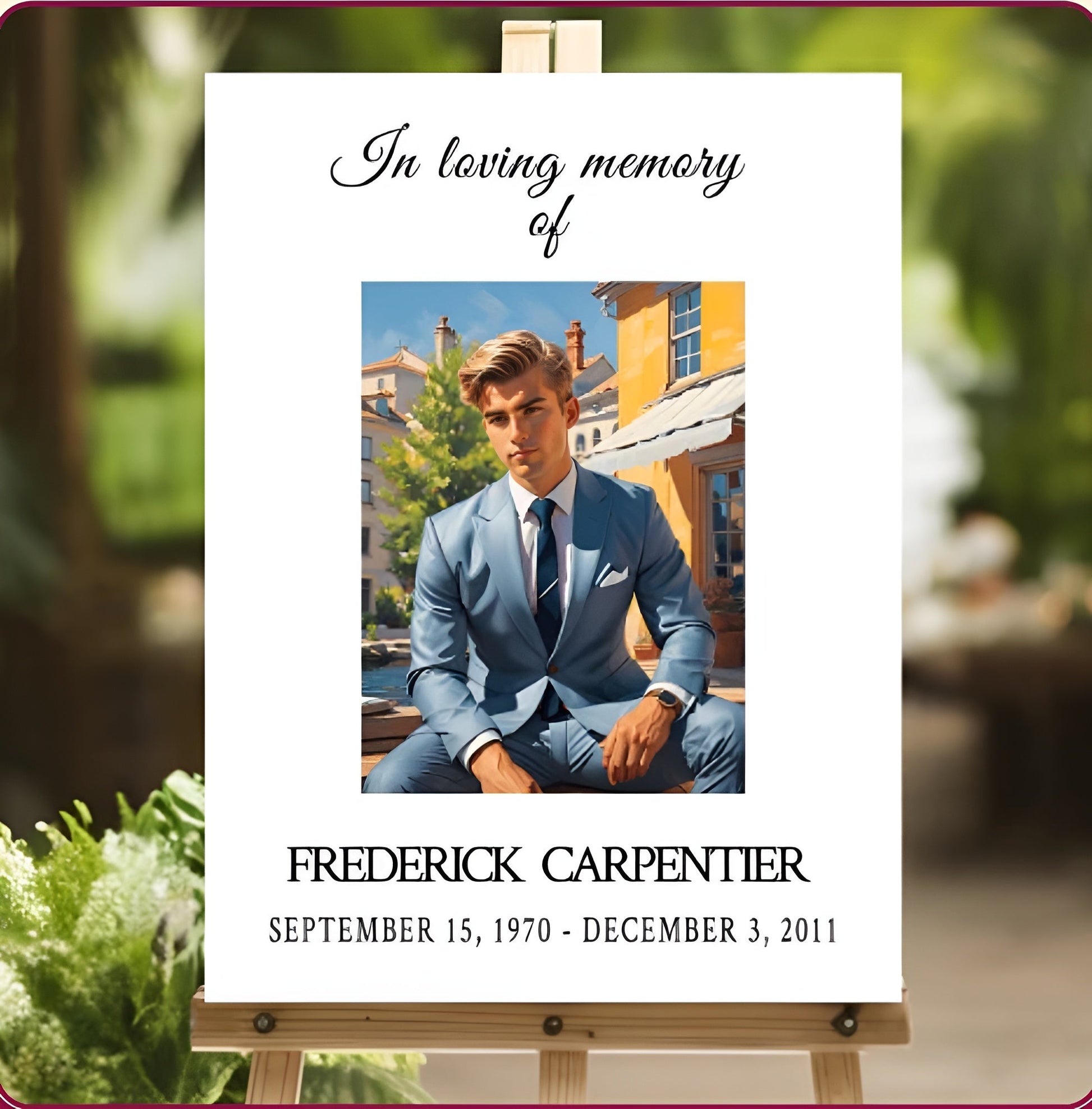 A3 or A4 Personalised Funeral / Memorial Signs – Minimalist Elegant Design – Digital or Printed - Print Concept