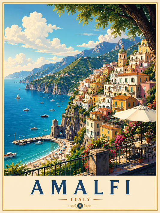 Amalfi Coast Travel Poster | High-Quality | Buy Now at CB Print Concept