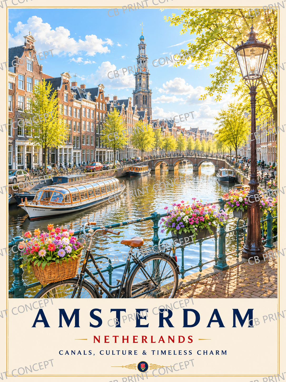 Amsterdam Travel Poster | High-Quality Posters | Buy Now at CB Print Concept