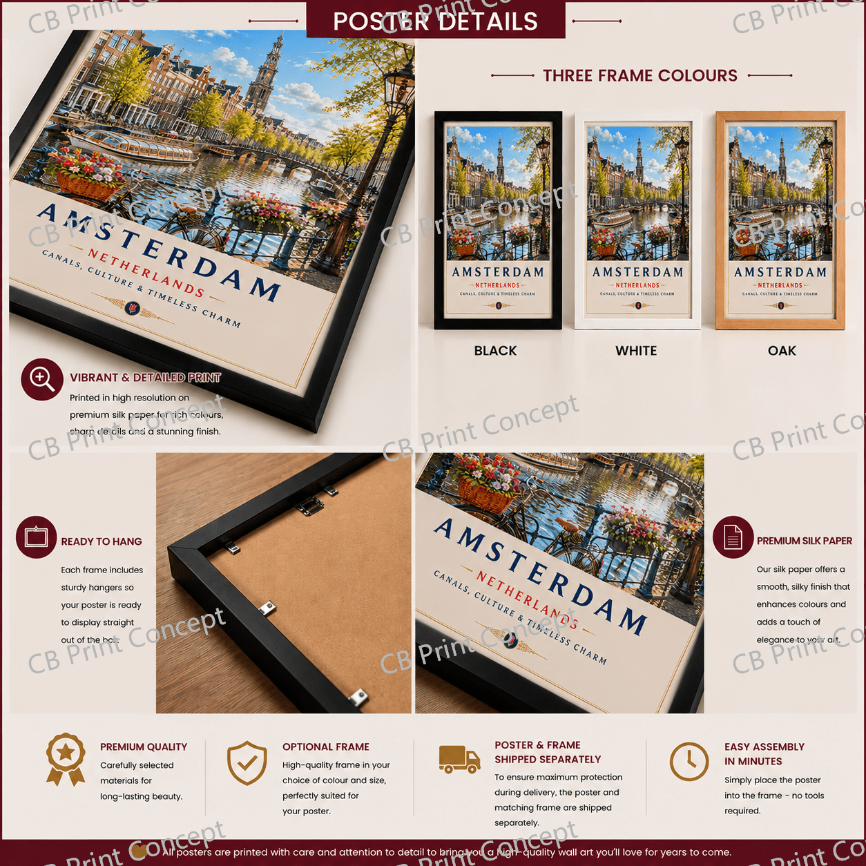 Amsterdam Travel Poster | High-Quality Posters | Buy Now at CB Print Concept
