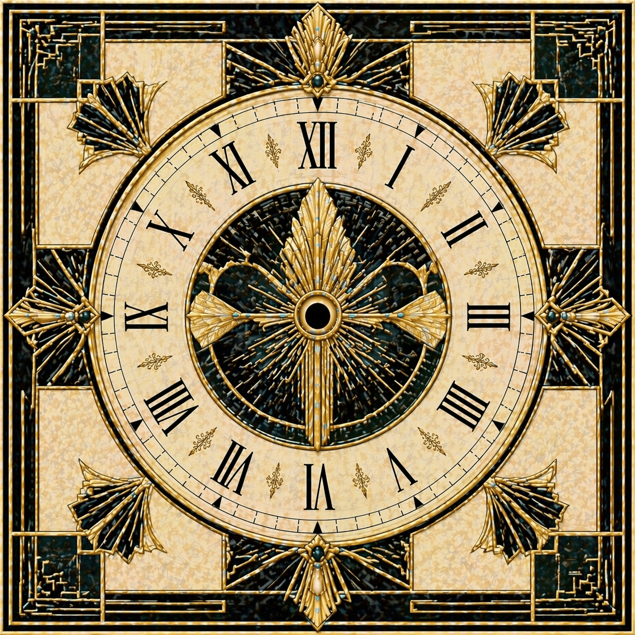 Art Deco Wall Clock – Geometric Luxury Design | High - Quality Wall Clocks | Buy Now at CB Print Concept