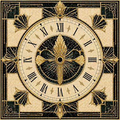 Art Deco Wall Clock – Geometric Luxury Design | High - Quality Wall Clocks | Buy Now at CB Print Concept