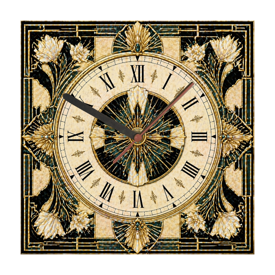 Art Deco Wall Clock – Geometric Luxury Design | High - Quality Wall Clocks | Buy Now at CB Print Concept