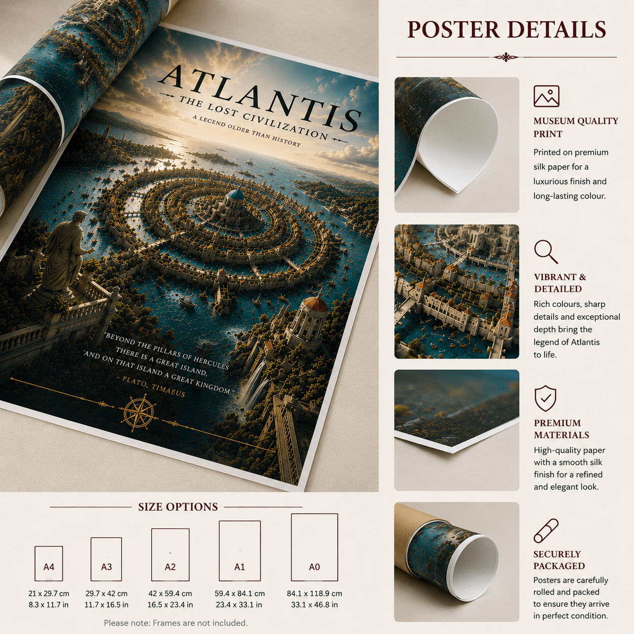 Atlantis – The Lost Civilization | High-Quality Mythology Posters | Buy Now at CB Print Concept