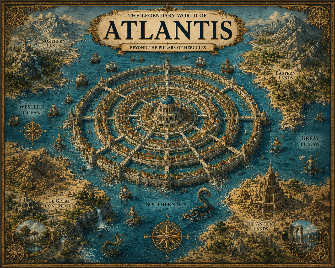 Atlantis – The Lost Civilization | High-Quality Mythology Posters | Buy Now at CB Print Concept