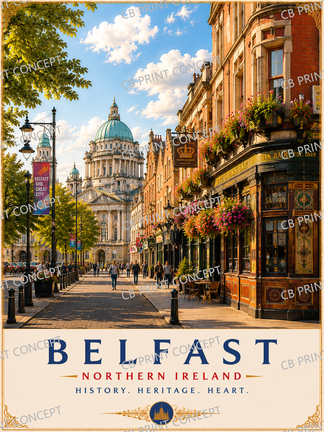Belfast Travel Poster | High-Quality Posters | Buy Now at CB Print Concept