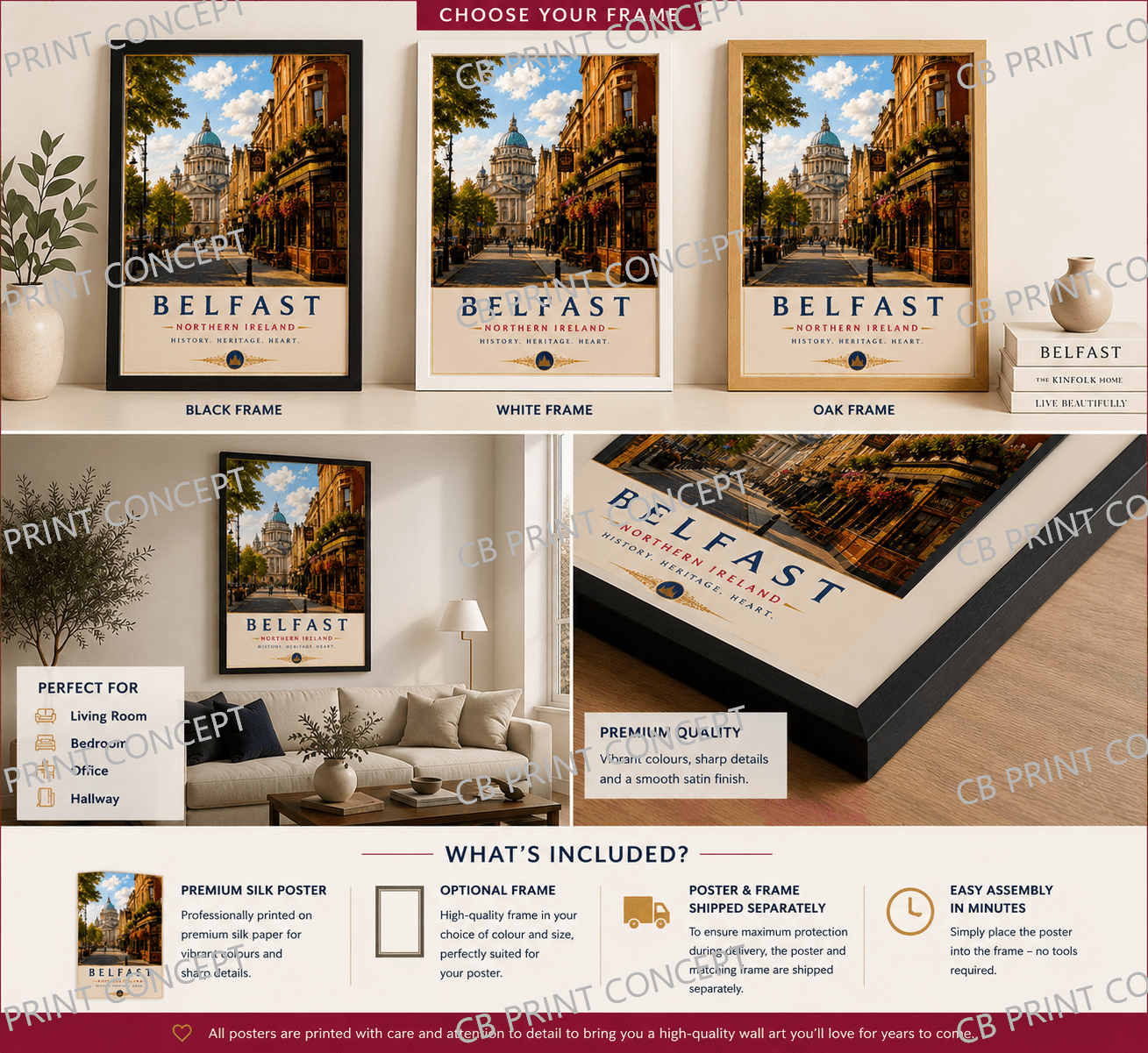 Belfast Travel Poster | High-Quality Posters | Buy Now at CB Print Concept