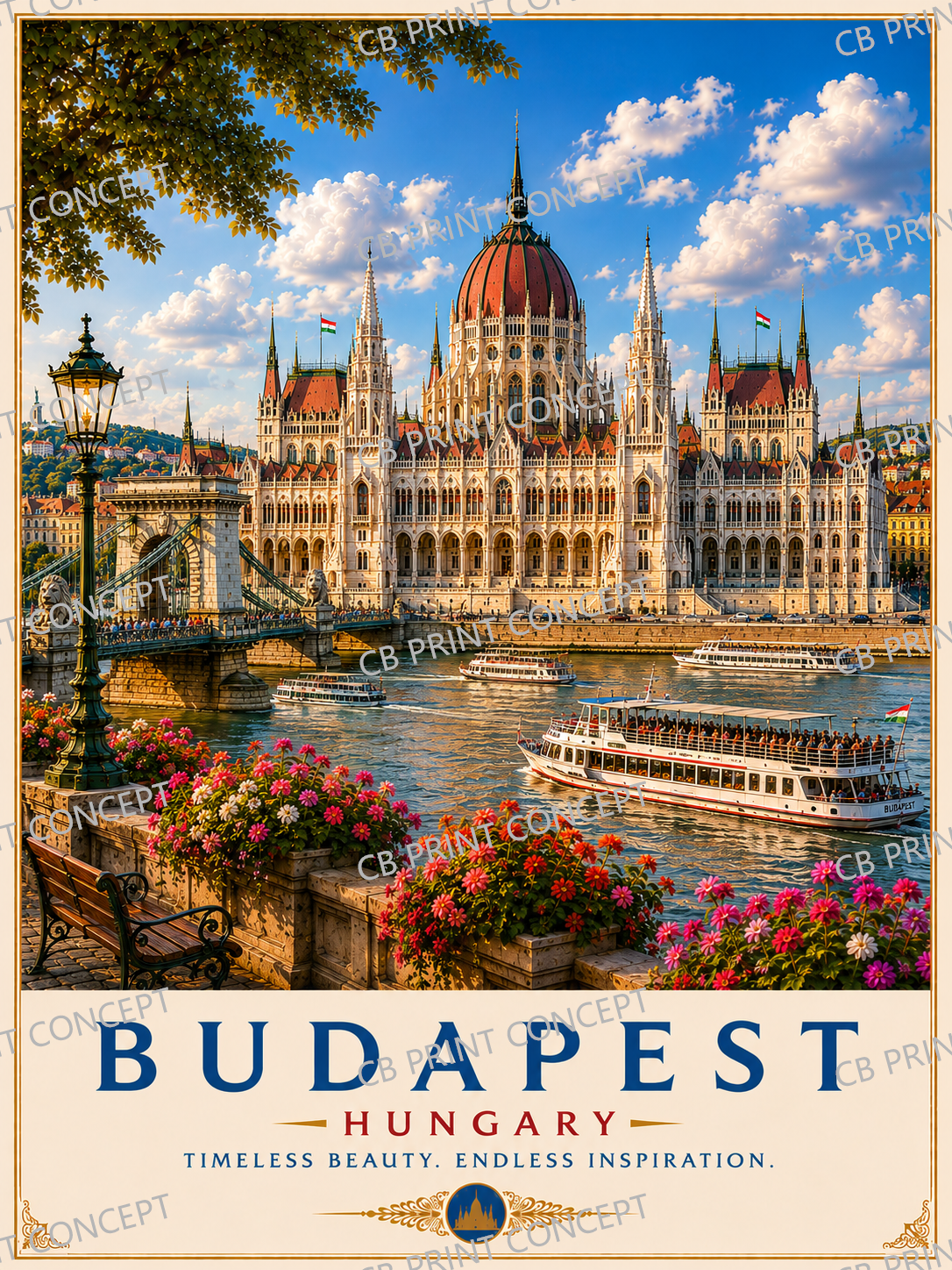Budapest Travel Poster | High-Quality | Buy Now at CB Print Concept