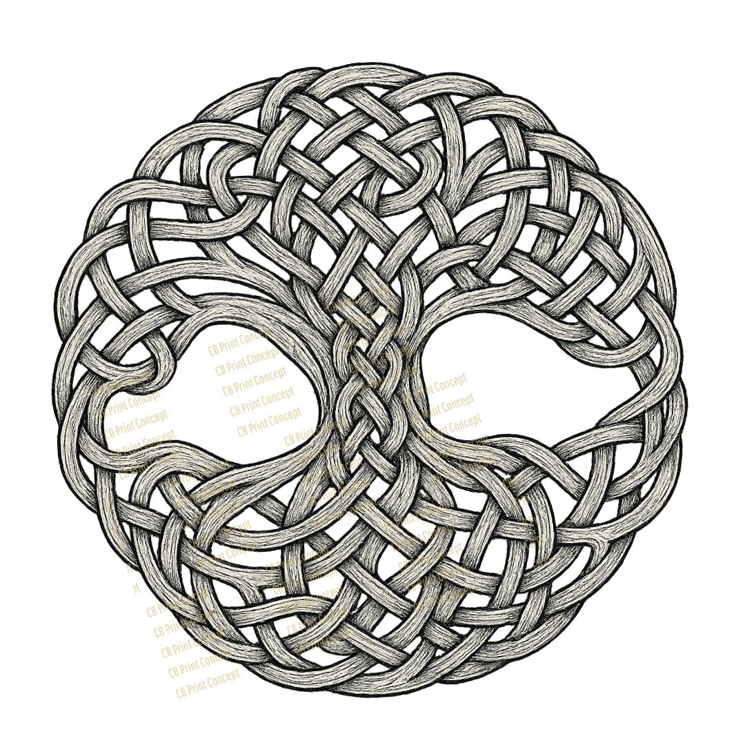 Celtic Tree of Life Tattoo – Yggdrasil Knotwork Temporary Tattoo | High - Quality | Buy Now at CB Print Concept