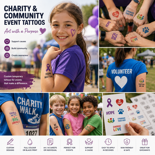 Charity & Community Event Tattoos — Art with a Purpose | High - Quality | Buy Now at CB Print Concept