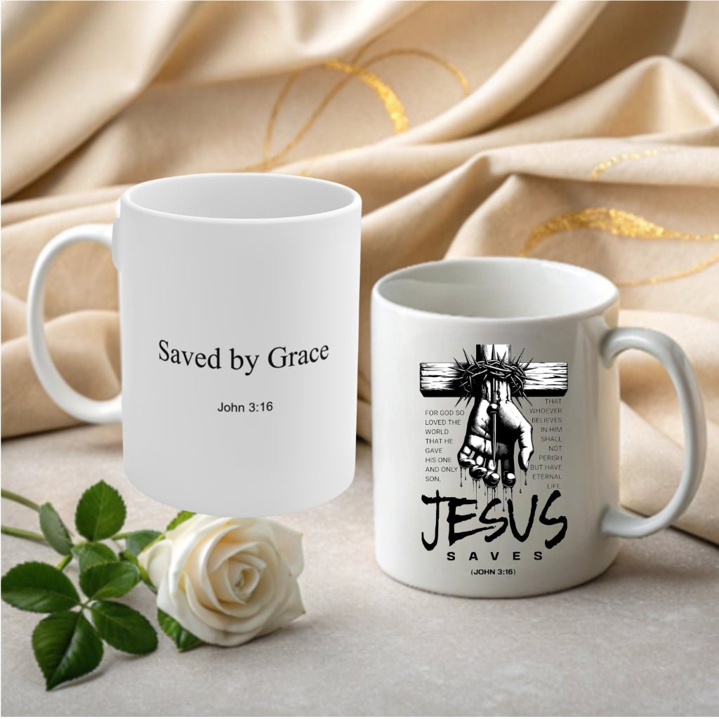 Christian Mug – Jesus Saves | High - Quality | Buy Now at CB Print Concept
