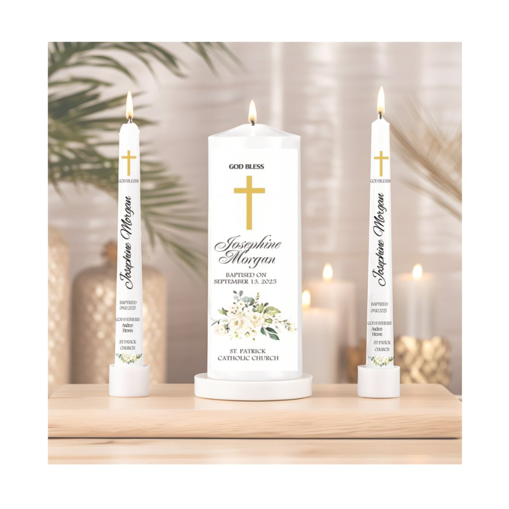 Custom Christening / Baptism Candles - Print Concept