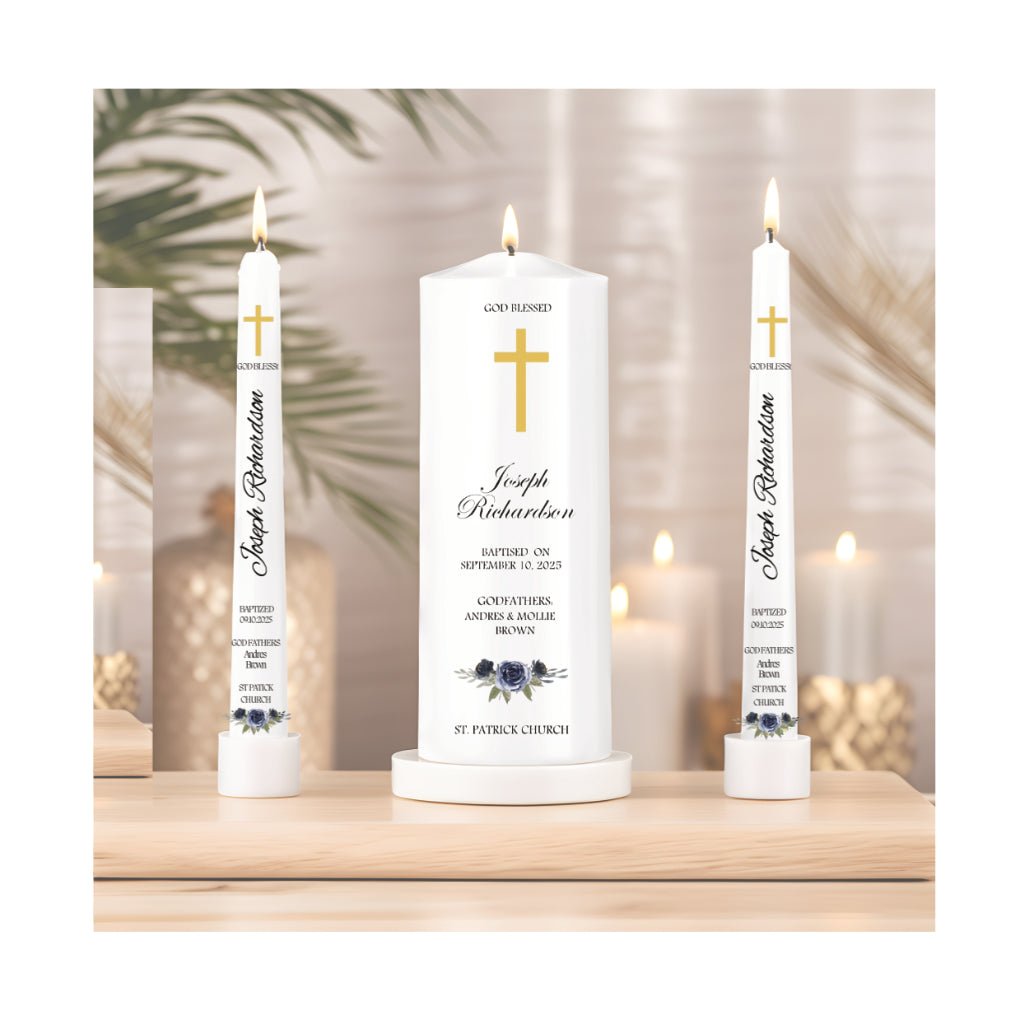 Custom Christening / Baptism Candles - Print Concept
