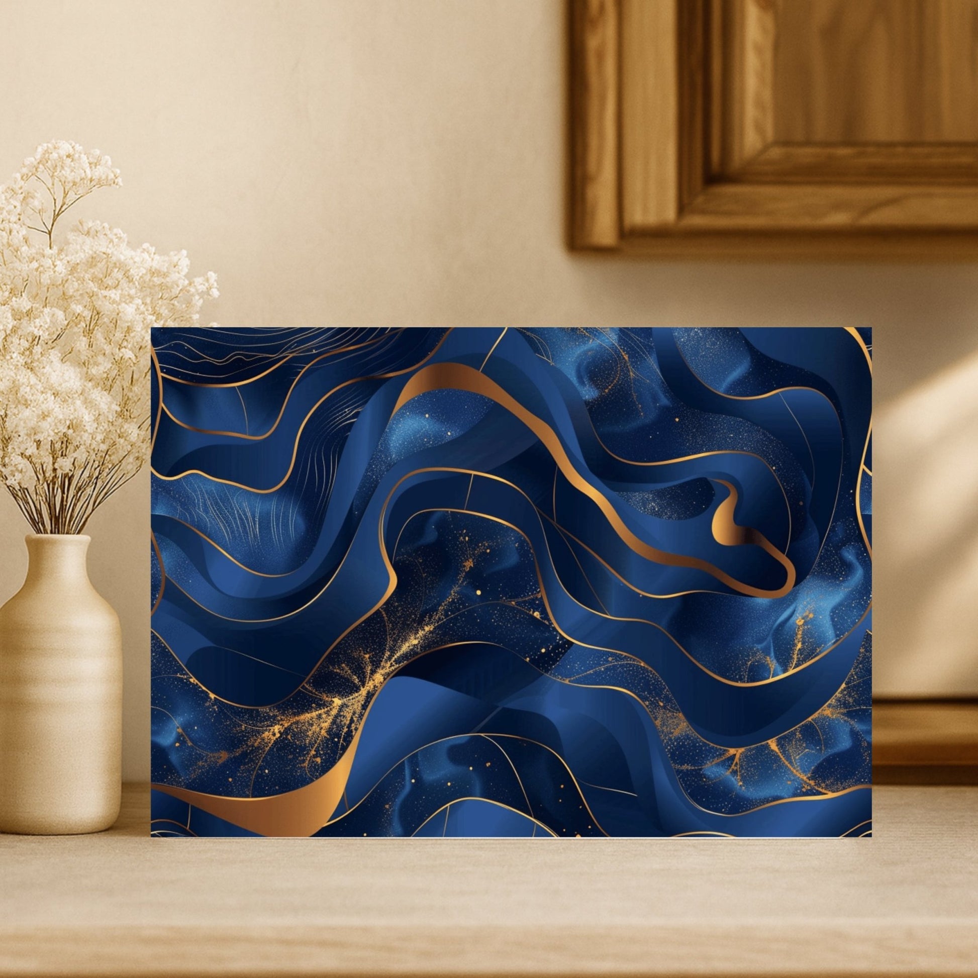 Cutting Board - Abstract Blue & Gold | High - Quality | Buy Now at CB Print Concept
