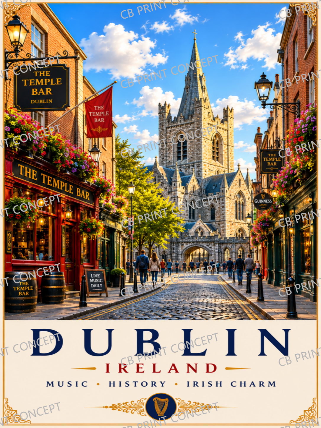 Dublin Travel Poster | High-Quality Posters | Buy Now at CB Print Concept