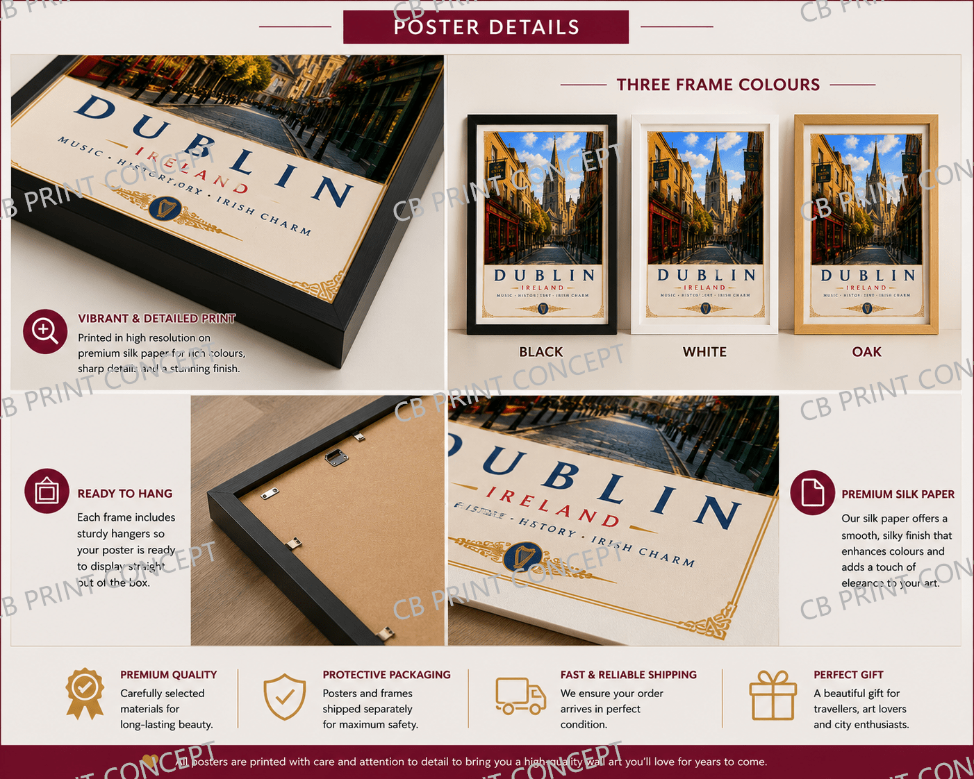 Dublin Travel Poster | High-Quality Posters | Buy Now at CB Print Concept