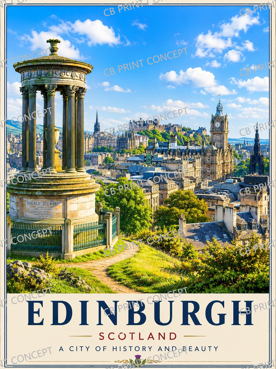 Edinburgh Travel Poster | High-Quality Posters | Buy Now at CB Print Concept