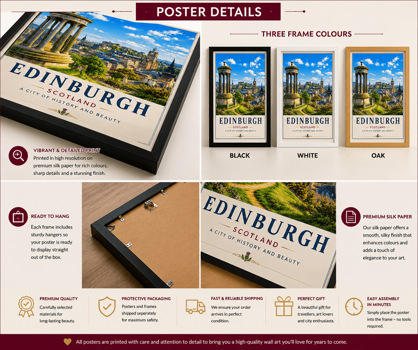Edinburgh Travel Poster | High-Quality Posters | Buy Now at CB Print Concept