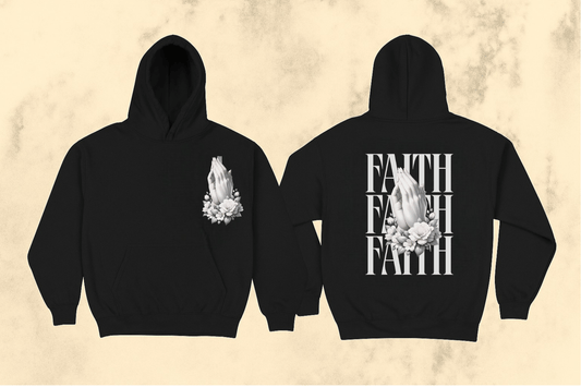 FAITH Floral Prayer Hands Hoodie | High - Quality | Buy Now at CB Print Concept