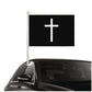 Funeral Black Car Flags with Pole - Print Concept