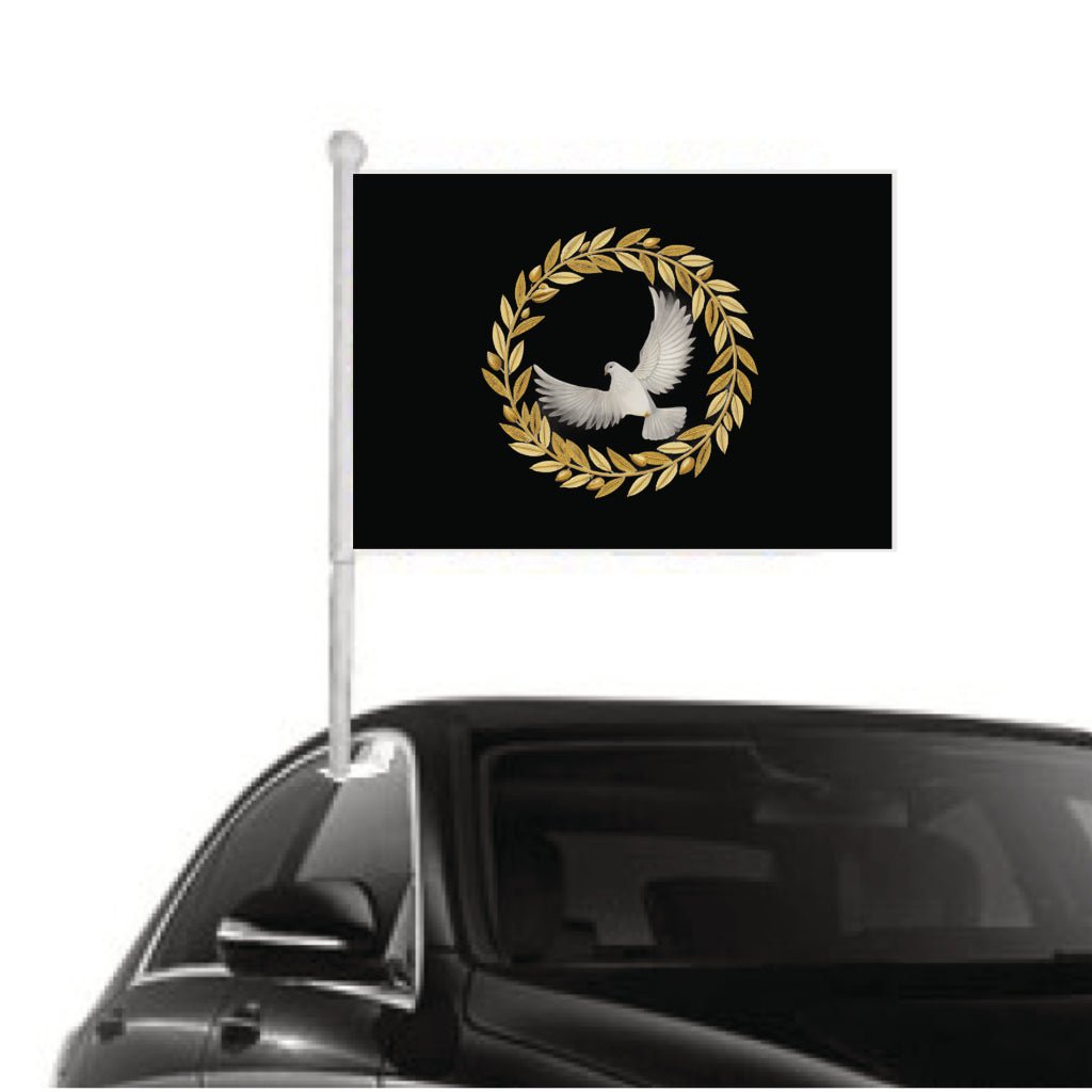 Funeral Black Car Flags with Pole - Print Concept