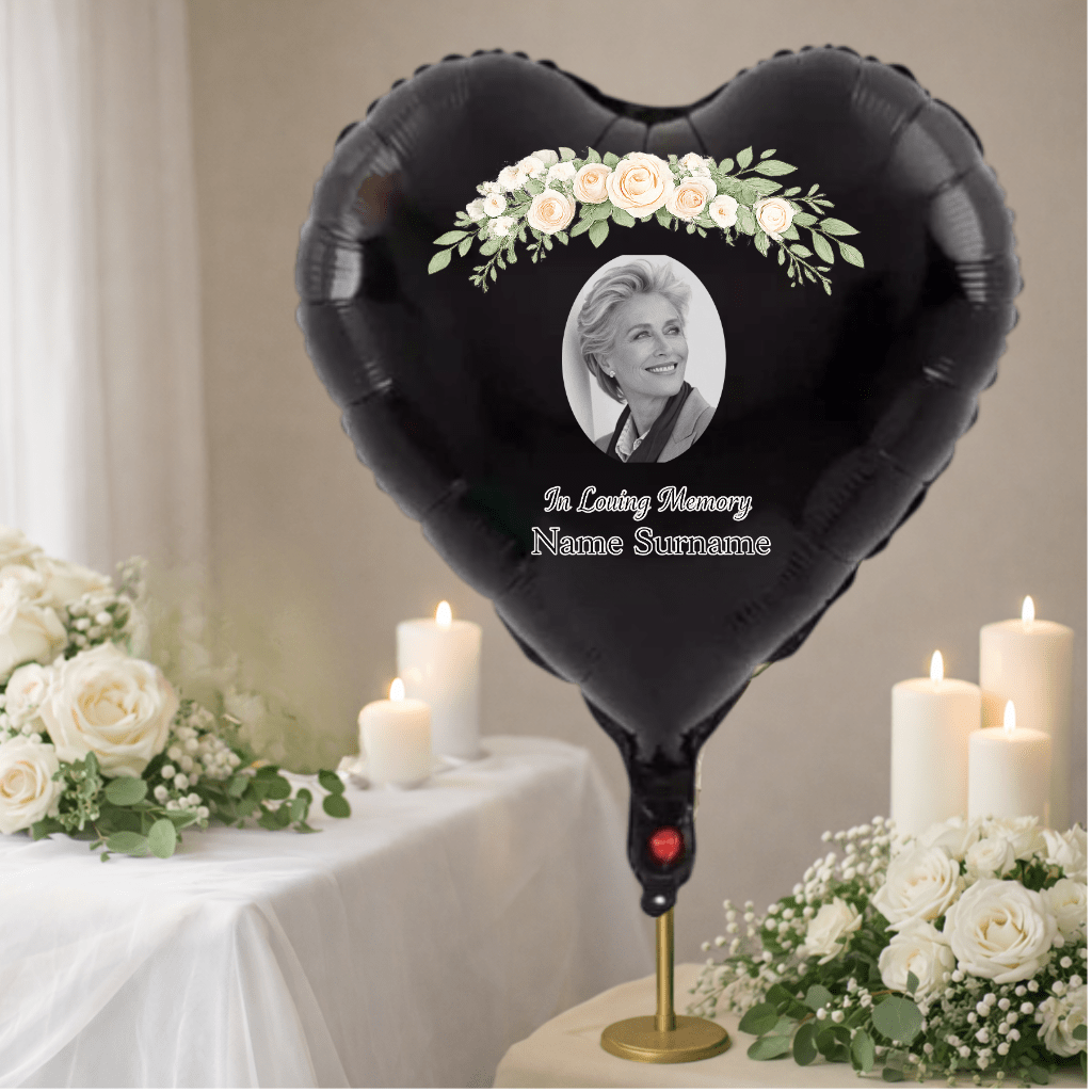 Personalised Black Funeral & Memorial  Foil Balloon | High - Quality | Buy Now at CB Print Concept