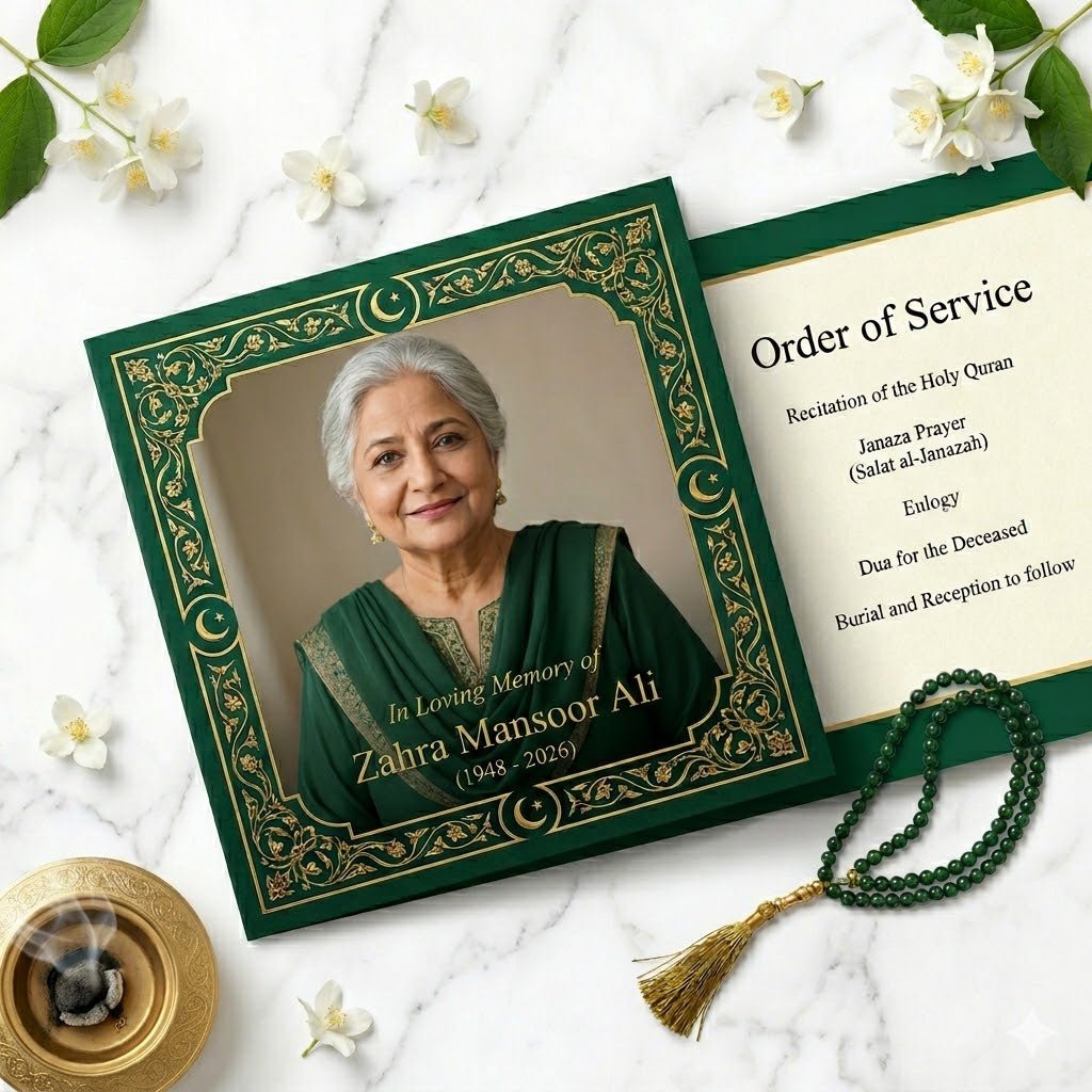 Funeral Order of Service - Custom Tribute Design | High - Quality Funeral Order of Service | Buy Now at CB Print Concept