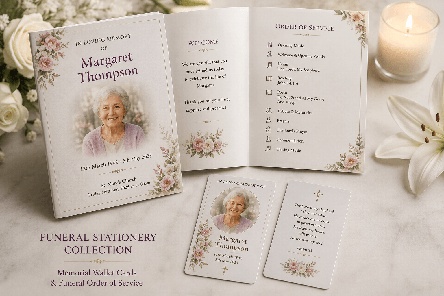 Funeral Order of Service - Custom Tribute Design | High - Quality Funeral Order of Service | Buy Now at CB Print Concept