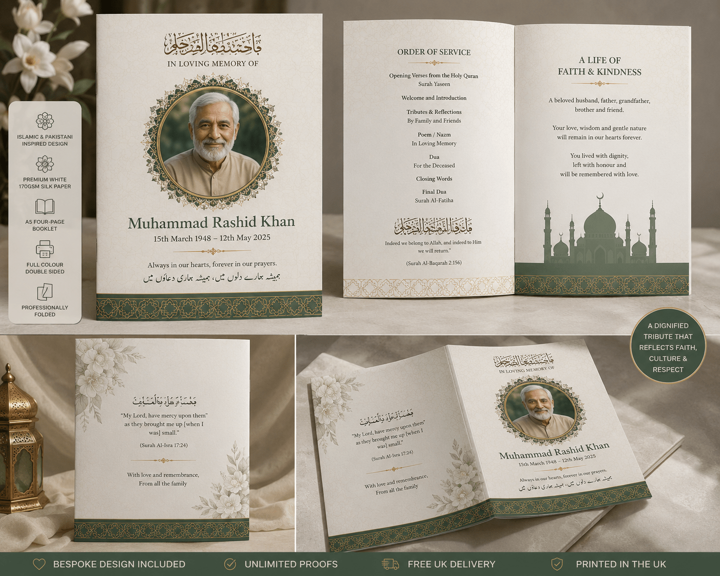 Funeral Order of Service - Custom Tribute Design | High - Quality Funeral Order of Service | Buy Now at CB Print Concept