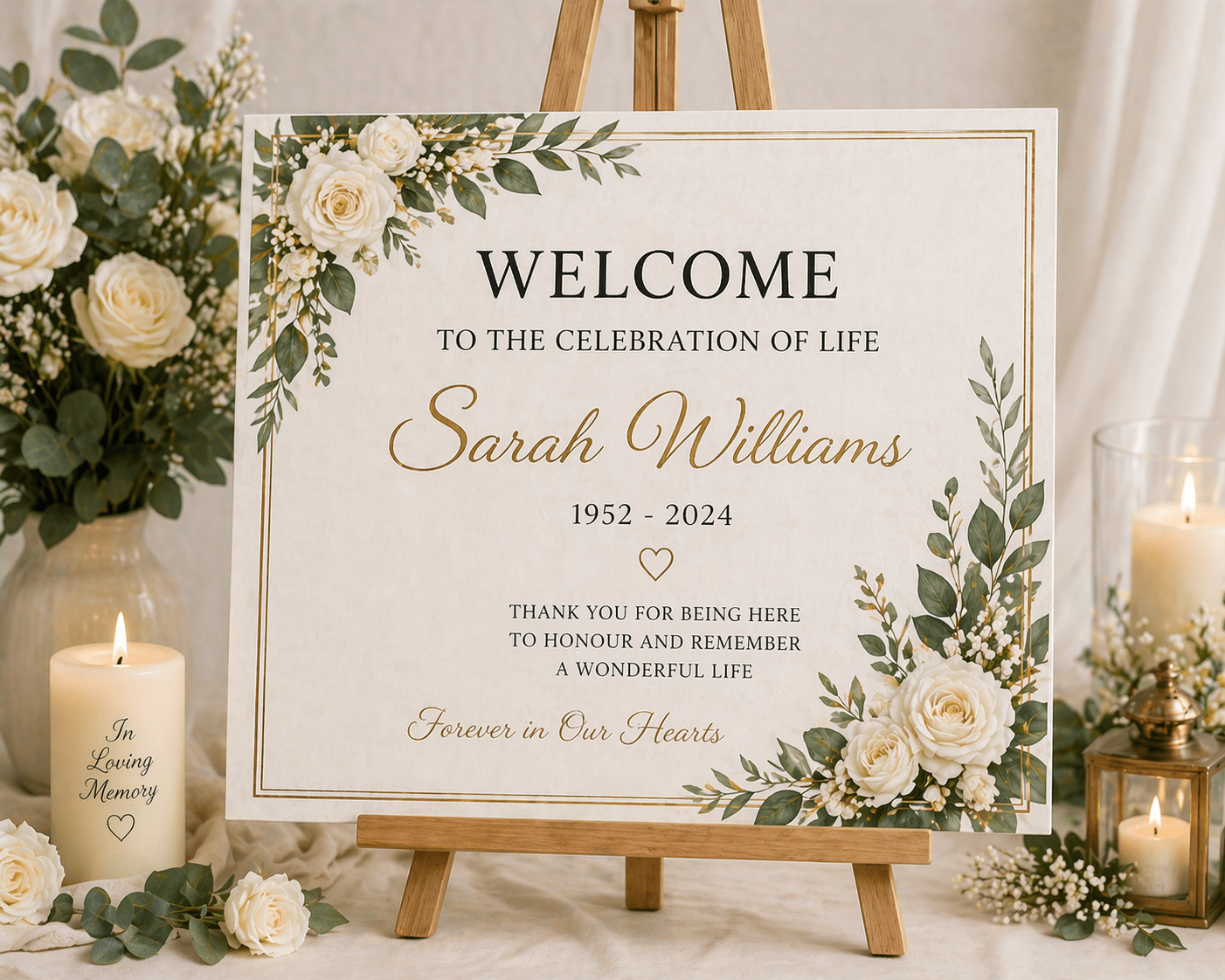Funeral Welcome Board – Digital file | High - Quality | Buy Now at CB Print Concept