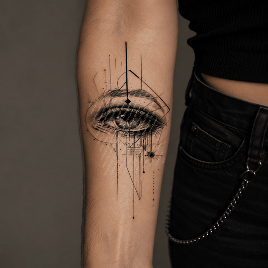 Geometric Vision Eye Tattoo | High - Quality Temporary Tattoos | Buy Now at CB Print Concept